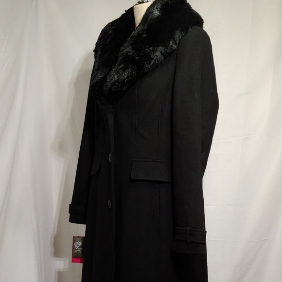 Vince Camuto Medium Wool-Blend Coat, Black, 12 - Picture 4 of 9